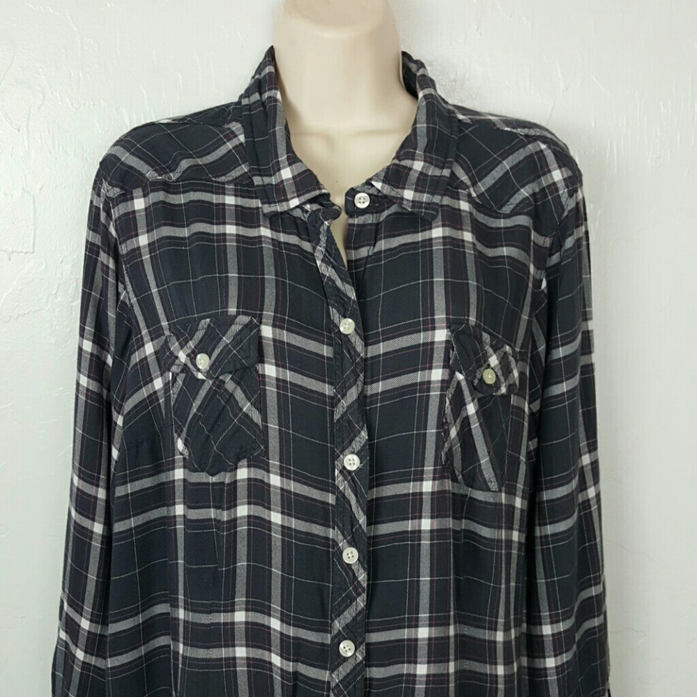 Torrid 3X 22/24 Plaid Button Up Top Plus Size Flannel Style Winter